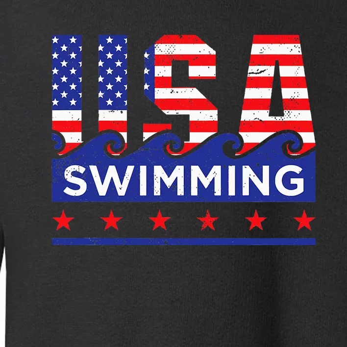 Usa Swimming Artwork For A Swimmer Toddler Sweatshirt