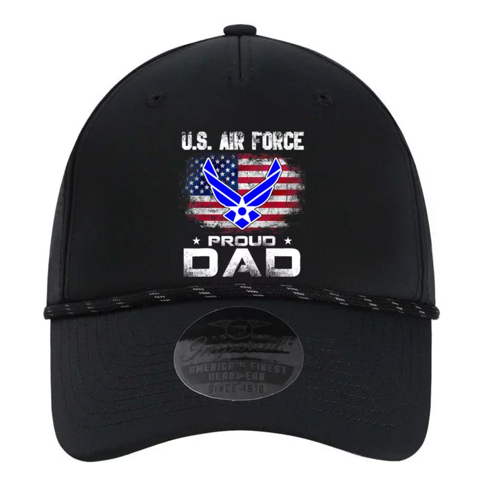 U S Airforce Proud Dad With American Flag Funny Gift Veteran Great Gift Performance The Dyno Cap