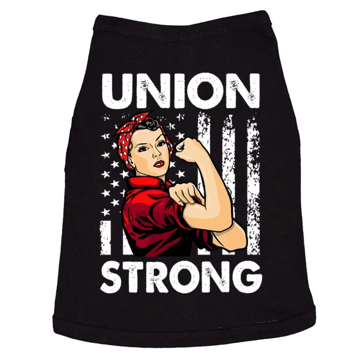 Union Strong And Solidarity Union Proud Labor Day Doggie Tank