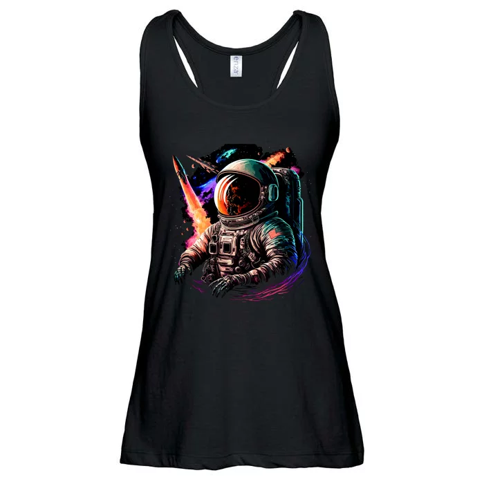 United States Astronaut With Rockets Ladies Essential Flowy Tank