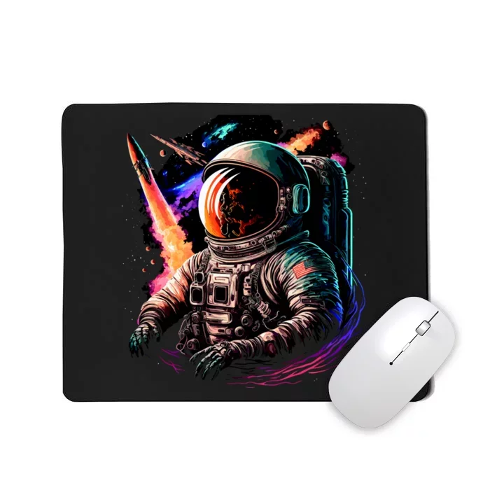 United States Astronaut With Rockets Mousepad