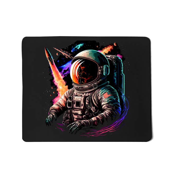 United States Astronaut With Rockets Mousepad