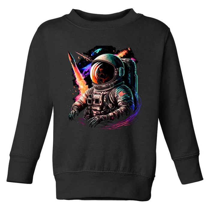 United States Astronaut With Rockets Toddler Sweatshirt