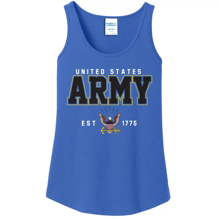 U S Army Est 1775 Military Font Freedom Eagle Logo V2 Gift Ladies Essential Tank