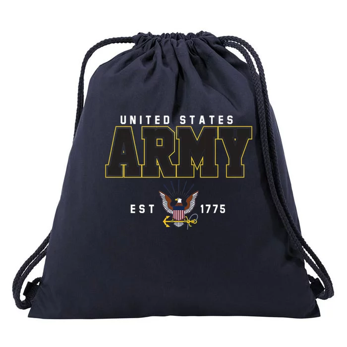 U S Army Est 1775 Military Font Freedom Eagle Logo V2 Gift Drawstring Bag