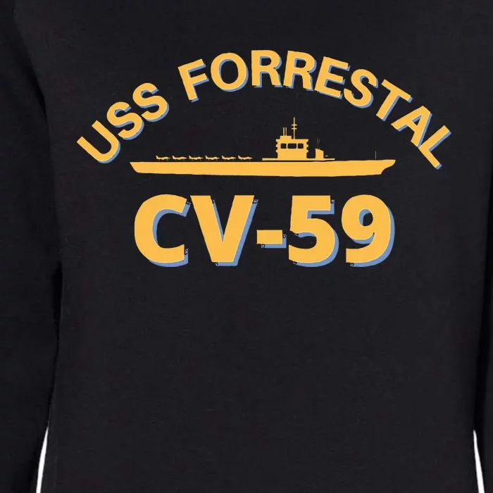 United States Aircraft Carrier Cv59 Uss Forrestal Womens California Wash Sweatshirt