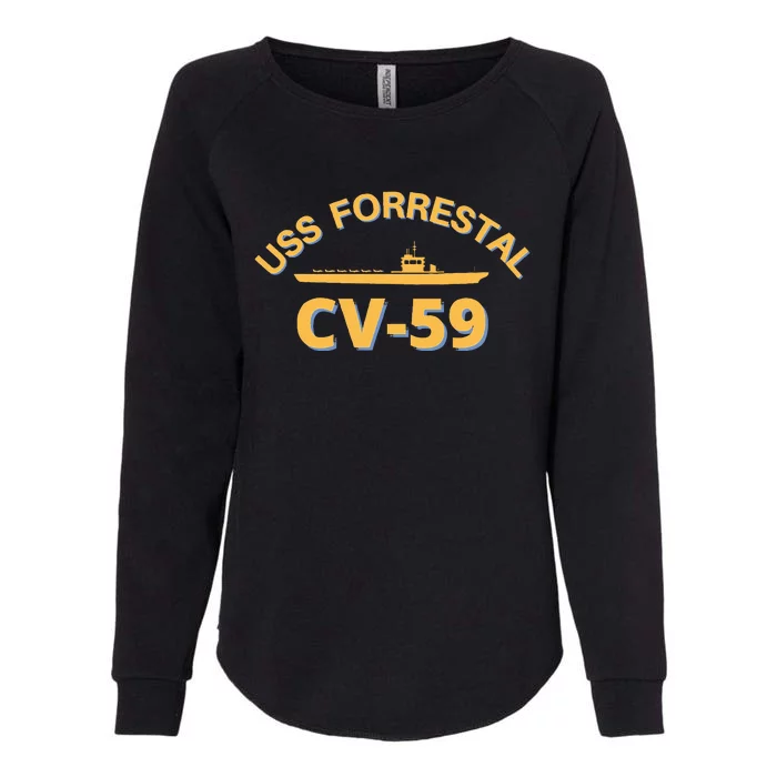 United States Aircraft Carrier Cv59 Uss Forrestal Womens California Wash Sweatshirt