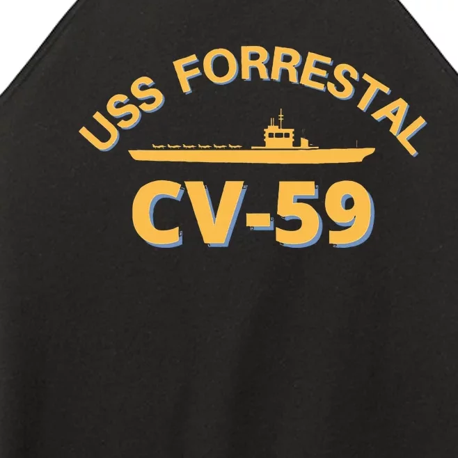 United States Aircraft Carrier Cv59 Uss Forrestal Women’s Perfect Tri Rocker Tank