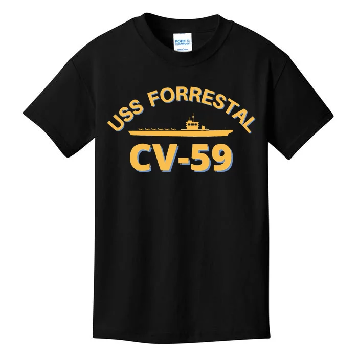 United States Aircraft Carrier Cv59 Uss Forrestal Kids T-Shirt