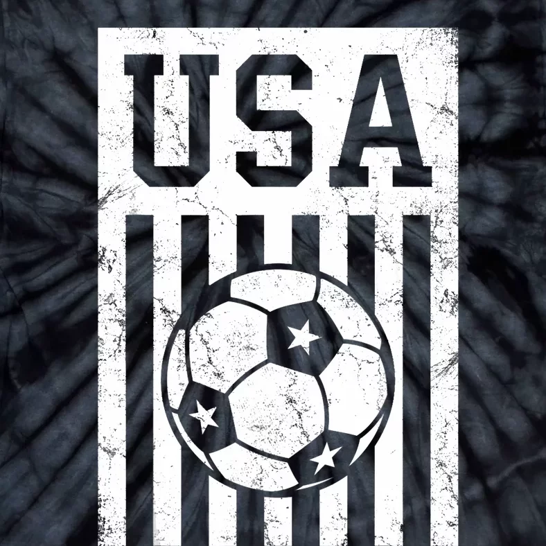 USA Soccer American Flag Soccer Fan Tie-Dye T-Shirt