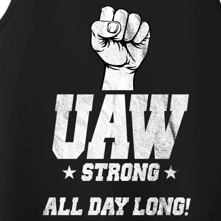 Uaw Strong All Day Long United Auto Workers Performance Tank