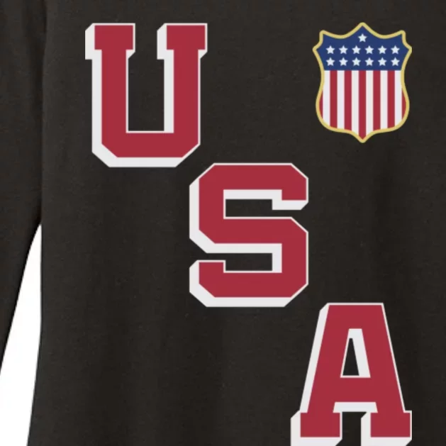 USA Soccer American Team Jersey Womens CVC Long Sleeve Shirt