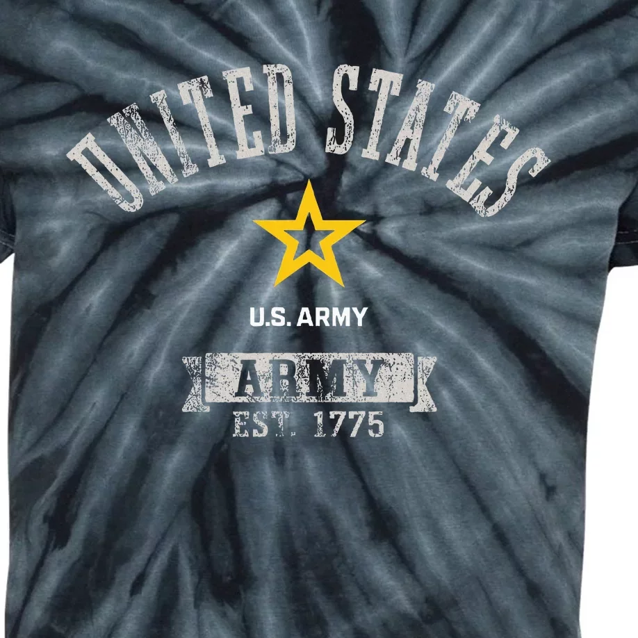 United States Army Military Vintage Kids Tie-Dye T-Shirt