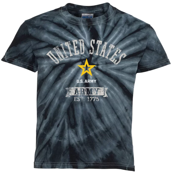 United States Army Military Vintage Kids Tie-Dye T-Shirt