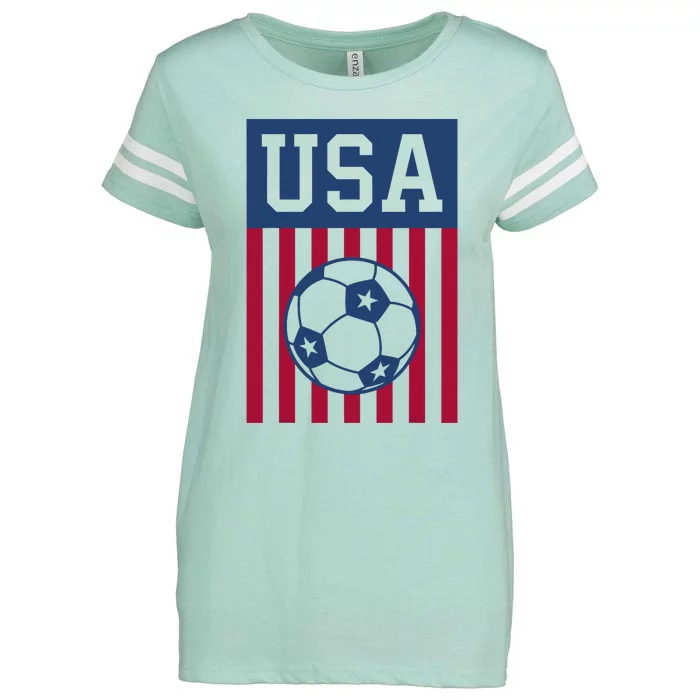 Usa Soccer American Soccer Fan Enza Ladies Jersey Football T-Shirt