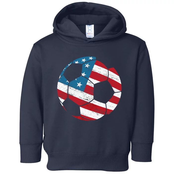 USA Soccer Adult American Flag Soccer Fan Toddler Hoodie