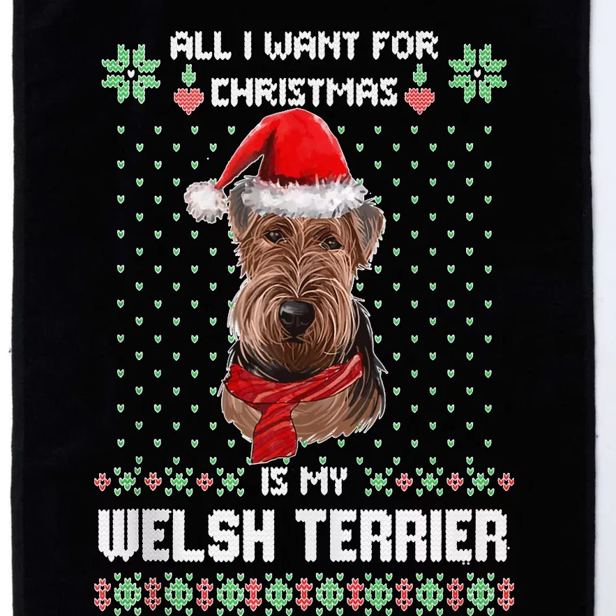 Ugly Sweater All I Want For Christmas Is My Welsh Terrier Tank Top Platinum Collection Golf Towel