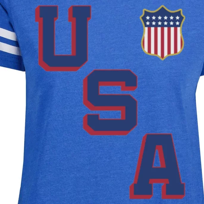 USA Soccer American Team Jersey Enza Ladies Jersey Football T-Shirt