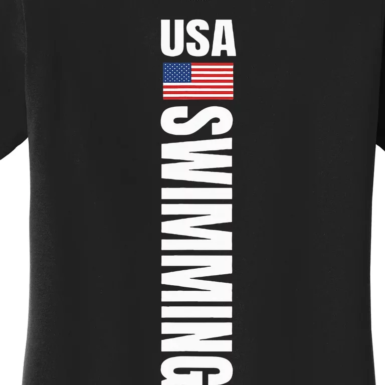 Usa Swimming American Flag Swim Sport Team Women's T-Shirt