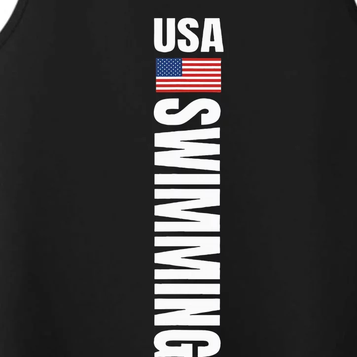 Usa Swimming American Flag Swim Sport Team Performance Tank