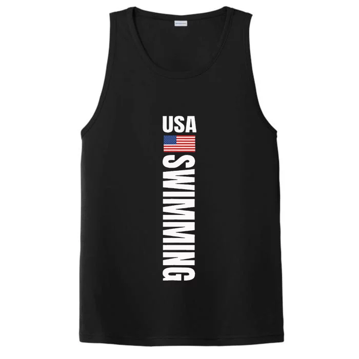 Usa Swimming American Flag Swim Sport Team Performance Tank