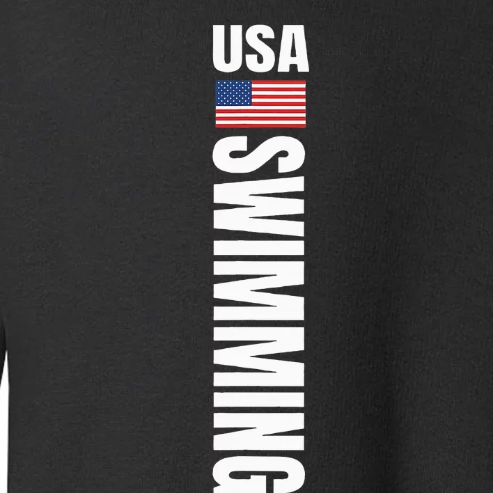 Usa Swimming American Flag Swim Sport Team Toddler Sweatshirt