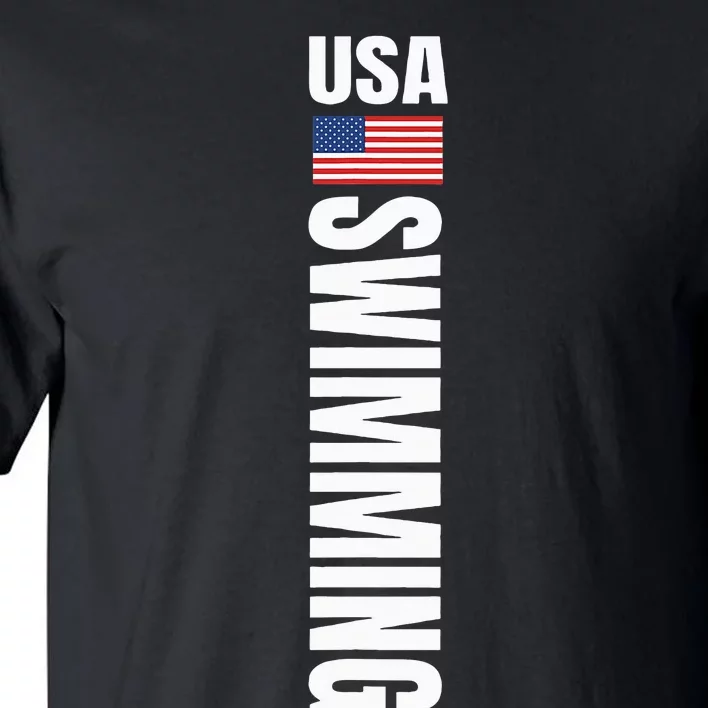 Usa Swimming American Flag Swim Sport Team Tall T-Shirt