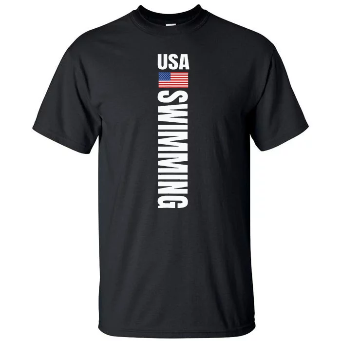 Usa Swimming American Flag Swim Sport Team Tall T-Shirt