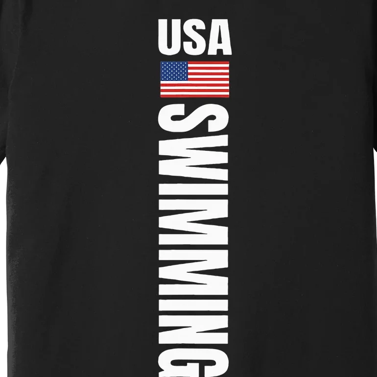 Usa Swimming American Flag Swim Sport Team Premium T-Shirt