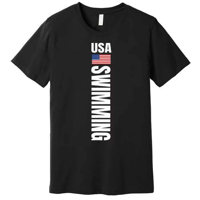 Usa Swimming American Flag Swim Sport Team Premium T-Shirt