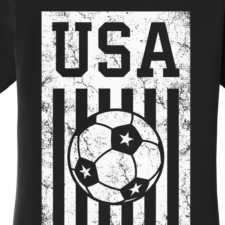 Usa Soccer American Flag American Soccer Fan Women's T-Shirt