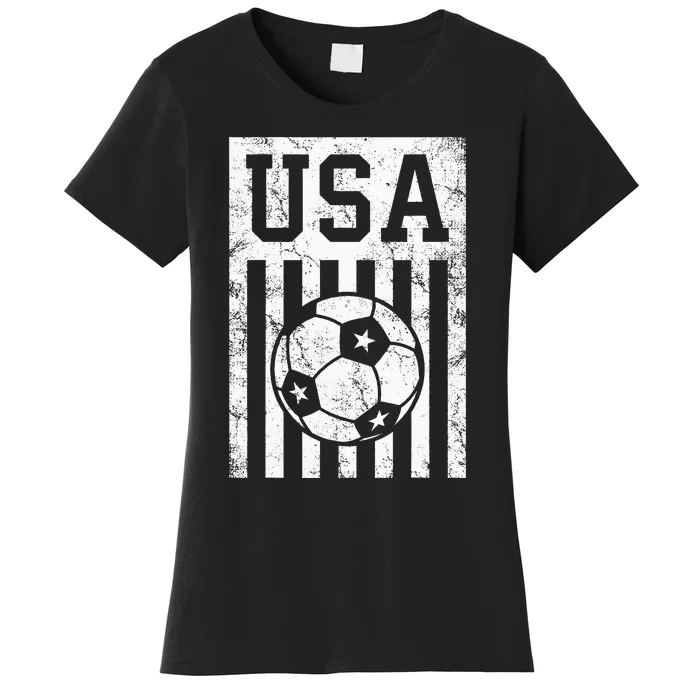 Usa Soccer American Flag American Soccer Fan Women's T-Shirt