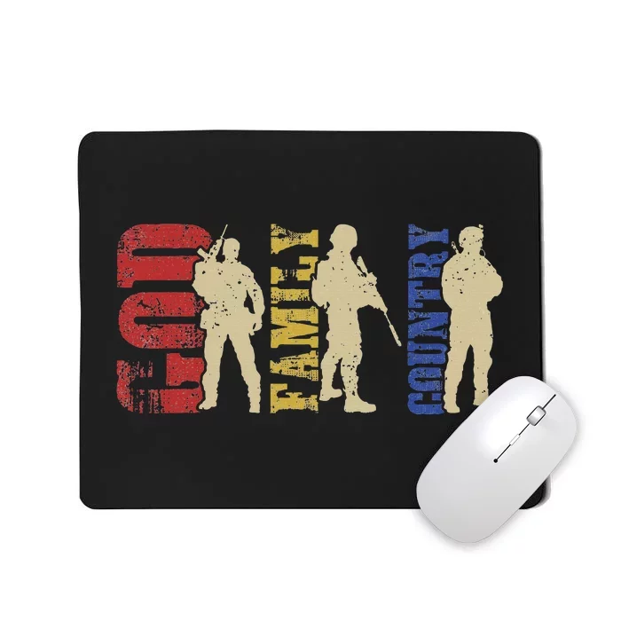 United States Army Veteran God Family Country Usa Soldier Mousepad