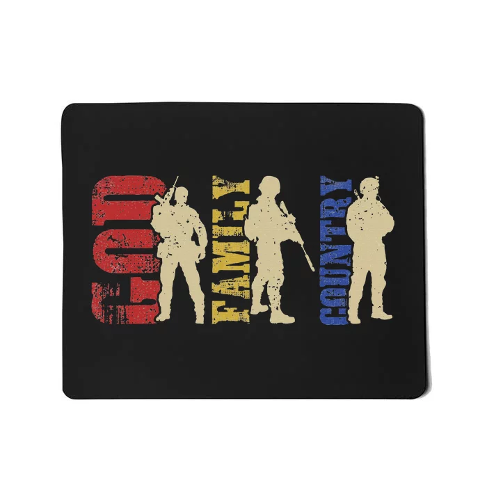 United States Army Veteran God Family Country Usa Soldier Mousepad