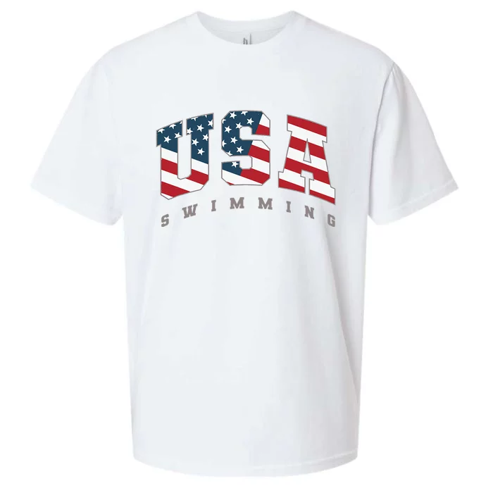 Usa Swimming American Flag Team Sport Athlete Support Sueded Cloud Jersey T-Shirt