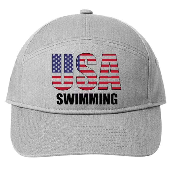 Usa Swimming American Flag Team Sport Support 7-Panel Snapback Hat