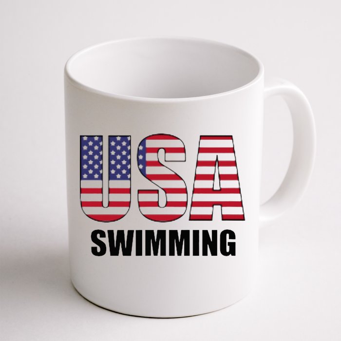 Usa Swimming American Flag Team Sport Support Front & Back Coffee Mug