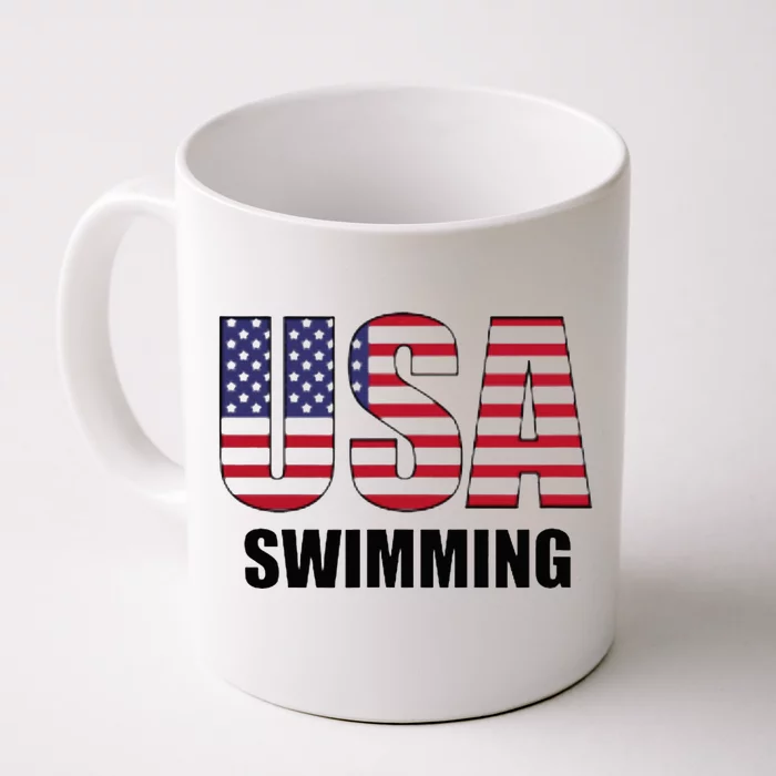 Usa Swimming American Flag Team Sport Support Front & Back Coffee Mug