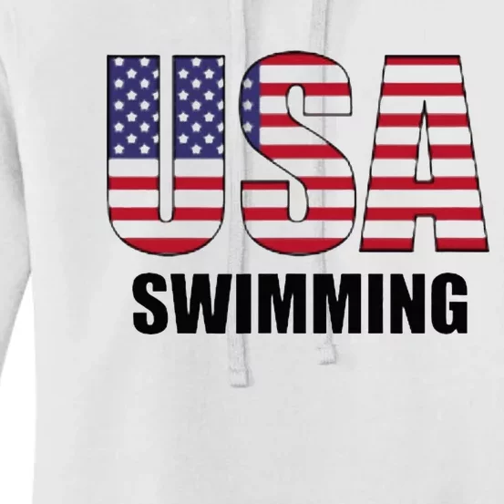 Usa Swimming American Flag Team Sport Support Women's Pullover Hoodie