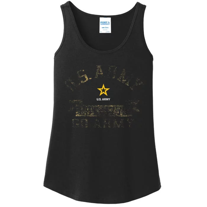 United States Army Military Retired Shield Green Ladies Essential Tank