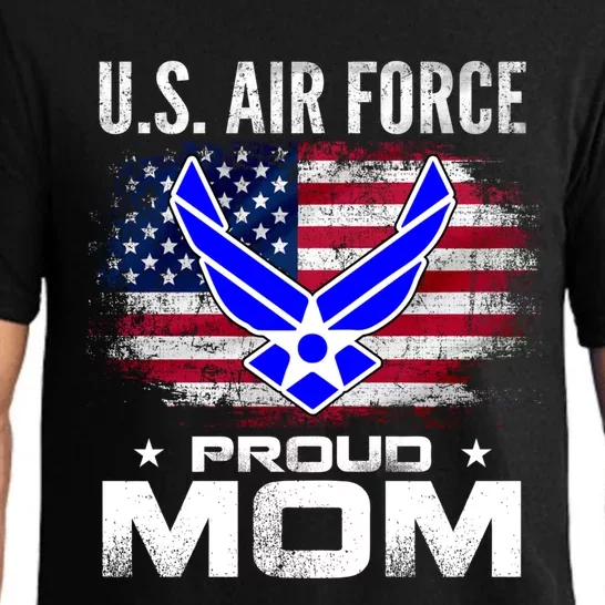 U S Air Force Proud Mom With American Flag Gift Veteran Meaningful Gift Pajama Set