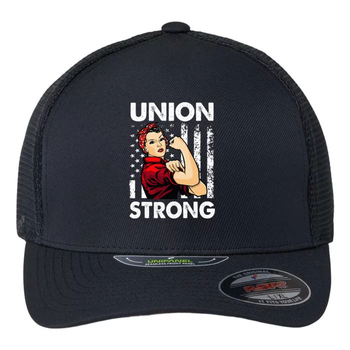 Union Strong And Solidarity Union Proud Labor Day Flexfit Unipanel Trucker Cap