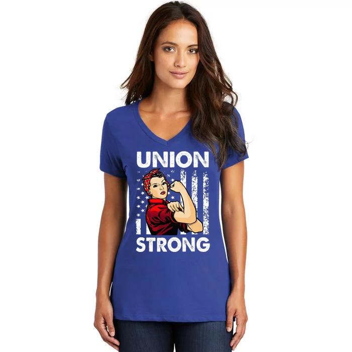 Union Strong And Solidarity Union Proud Labor Day Women's V-Neck T-Shirt