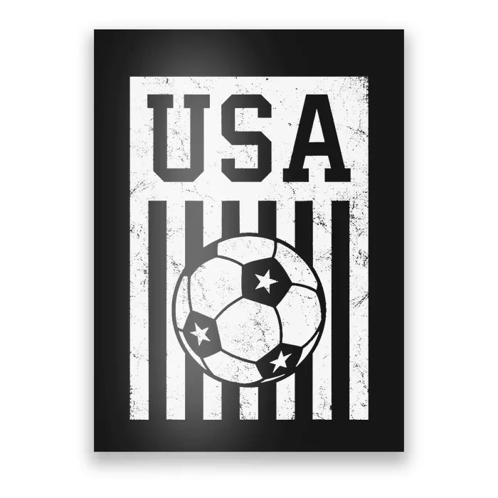 USA Soccer American Flag Soccer Fan Poster