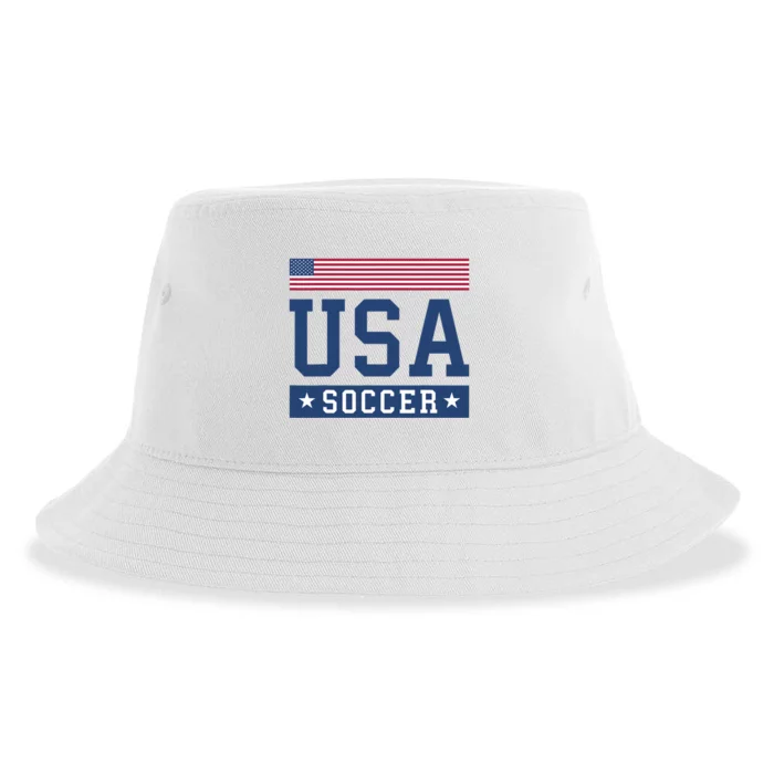 USA Soccer American Flag Soccer Fan Sustainable Bucket Hat