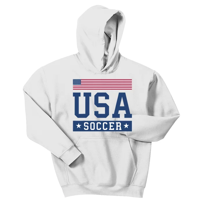 USA Soccer American Flag Soccer Fan Kids Hoodie