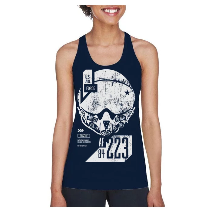 USAF Superior Pilot Helmet Women's Racerback Tank