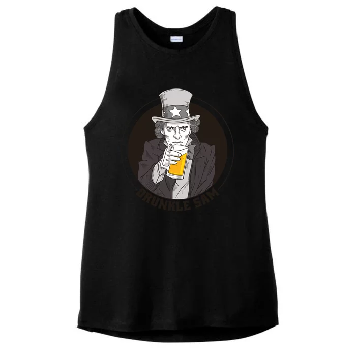 Uncle Sam Beer Ladies Tri-Blend Wicking Tank