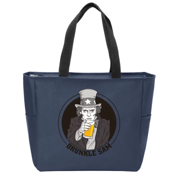 Uncle Sam Beer Zip Tote Bag