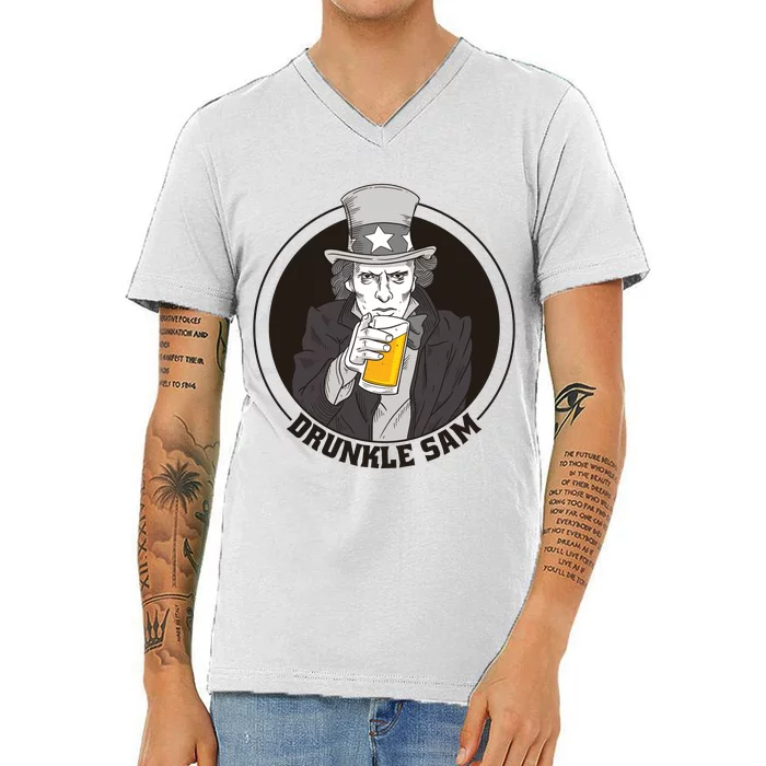 Uncle Sam Beer V-Neck T-Shirt